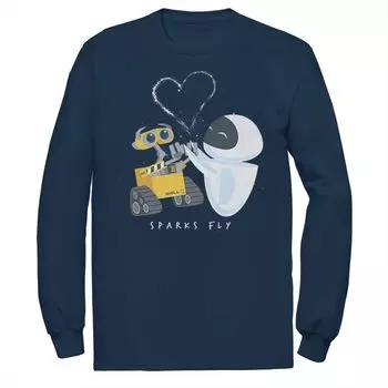 Мужская футболка с портретным рисунком Disney/Pixar's Wall-E & Eve Sparks Fly Licensed Character