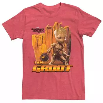 Мужская футболка с портретным рисунком и коллажем Marvel I Am Groot Licensed Character