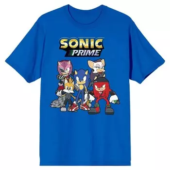 Мужская футболка с портретным рисунком Sonic Prime Group Licensed Character, синий