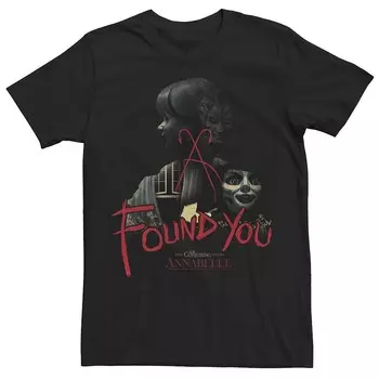 Мужская футболка с портретом Annabelle Found You Licensed Character, черный