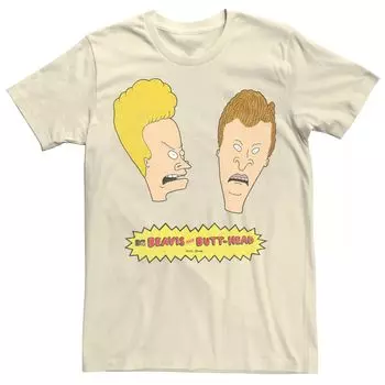 Мужская футболка с портретом Beavis And Butthead Large Faces Licensed Character