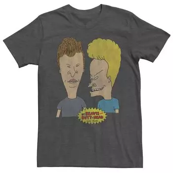 Мужская футболка с портретом Beavis & Butthead Two Nerds Group Shot Licensed Character