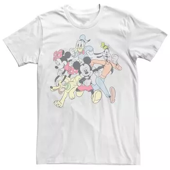 Мужская футболка с портретом бега Disney's Mickey & Friends Group Shot, белый