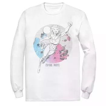 Мужская футболка с портретом Captain Marvel Comics Skyline