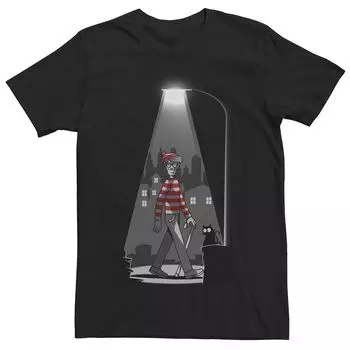 Мужская футболка с портретом Cartoon Network Where's Waldo Streetlight Licensed Character