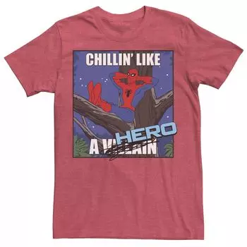 Мужская футболка с портретом Человека-паука Chillin' Like A Hero Marvel
