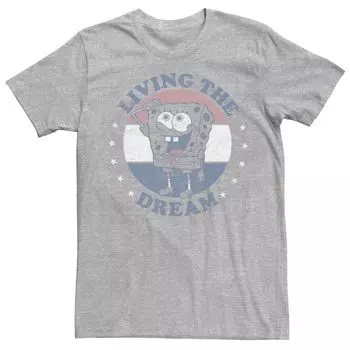 Мужская футболка с портретом Губка Боб Living The Dream Americana Licensed Character