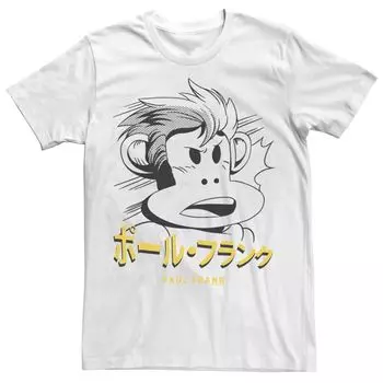 Мужская футболка с портретом и эскизом в стиле кандзи Paul Frank Licensed Character