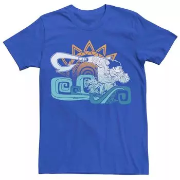 Мужская футболка с портретом и геометрическим узором Disney Moana Maui Licensed Character