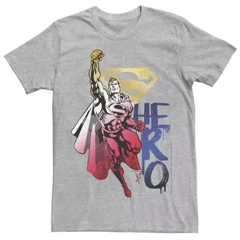 Мужская футболка с портретом и градиентом краски Superman Hero DC Comics