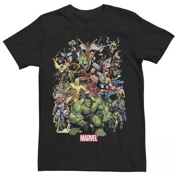 Мужская футболка с портретом и коллажем Marvel All The Heroes Licensed Character