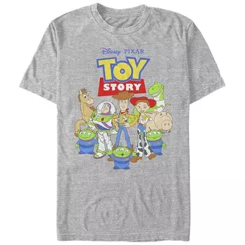 Мужская футболка с портретом и коллажем персонажей Disney/Pixar's Toy Story Disney / Pixar, цвет Athletic Heather