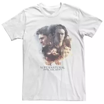 Мужская футболка с портретом и коллажем Supernatural Fading Licensed Character