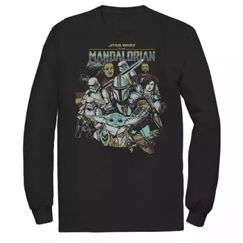 Мужская футболка с портретом и коллажем «Звездные войны: Мандалорец» Star Wars