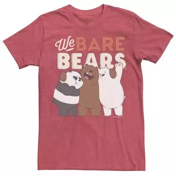 Мужская футболка с портретом и рисунком Cartoon Network We Bare Bears Trio Licensed Character