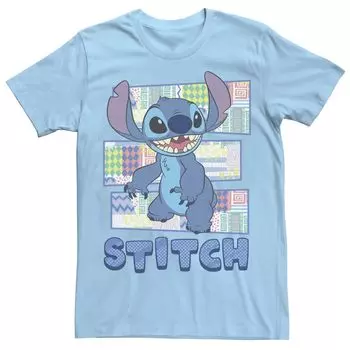 Мужская футболка с портретом и вставками Disney Lilo & Stitch Licensed Character