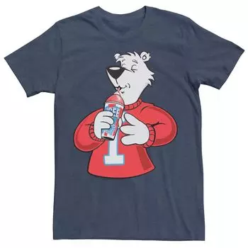 Мужская футболка с портретом Icee Polar Bear, потягивающая холодные напитки Licensed Character
