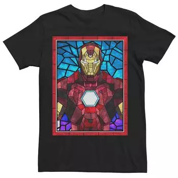 Мужская футболка с портретом из витражного стекла Marvel Iron Man