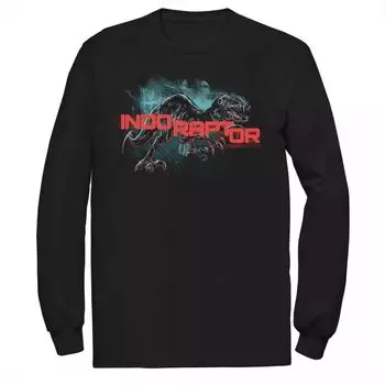 Мужская футболка с портретом Jurassic World Indo Raptor Splatter, Black Licensed Character, черный