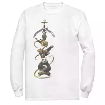 Мужская футболка с портретом Kung Fu Panda Po And The Furious Five Stack Licensed Character