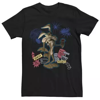 Мужская футболка с портретом Looney Tunes Wile E. Coyote TNT Licensed Character, черный