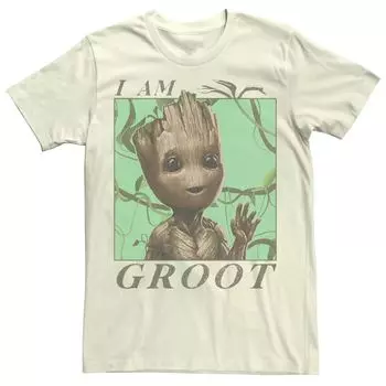Мужская футболка с портретом Marvel I am Groot Jungle Vibes Licensed Character
