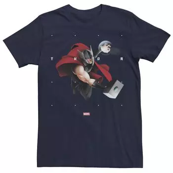 Мужская футболка с портретом Marvel Thor Halftone Word Stack Licensed Character