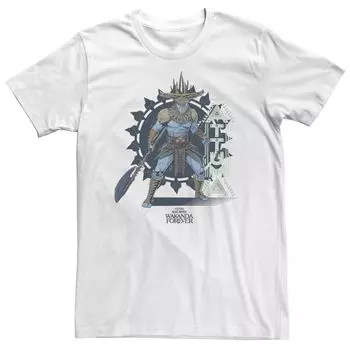 Мужская футболка с портретом Marvel Wakanda Forever Attuma Licensed Character