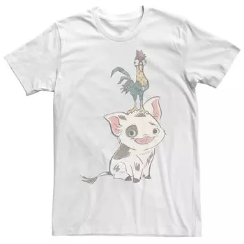 Мужская футболка с портретом Moana Pua & Hei Hei Disney