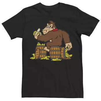 Мужская футболка с портретом Nintendo Donkey Kong Eating Bananas Licensed Character