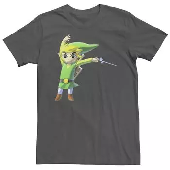 Мужская футболка с портретом Nintendo Legend of Zelda Toon Link Licensed Character