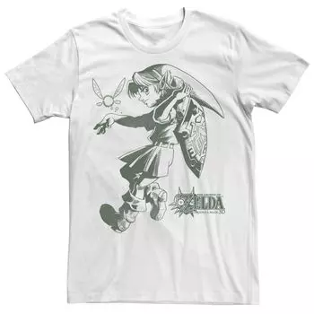 Мужская футболка с портретом Nintendo The Legend Of Zelda Link и Navi Line Art Licensed Character
