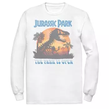 Мужская футболка с портретом «Парк Юрского периода T Rex Sunset» Licensed Character, белый