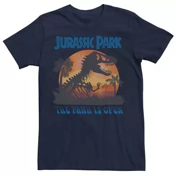 Мужская футболка с портретом «Парк Юрского периода T-Rex Sunset» Licensed Character, синий