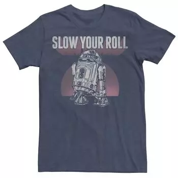 Мужская футболка с портретом R2-D2 Slow Your Roll Star Wars