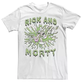 Мужская футболка с портретом Rick & Morty Dripping Slime Duo Licensed Character
