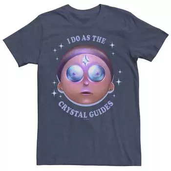 Мужская футболка с портретом Rick & Morty I Do As The Crystal Guides Licensed Character