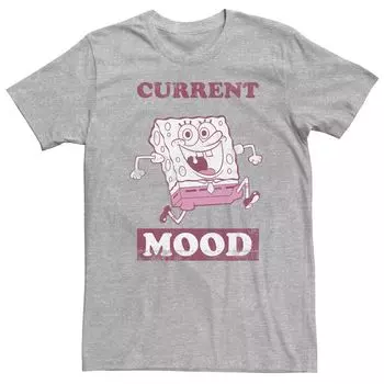 Мужская футболка с портретом розового оттенка «Губка Боб Current Mood» Licensed Character
