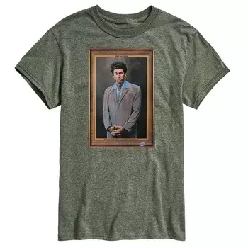 Мужская футболка с портретом Seinfeld Kramer Licensed Character, зеленый