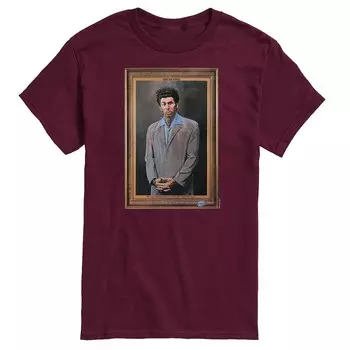 Мужская футболка с портретом Seinfeld Kramer Licensed Character, красный