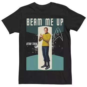 Мужская футболка с портретом Star Trek: Original Series Beam Me Up Licensed Character