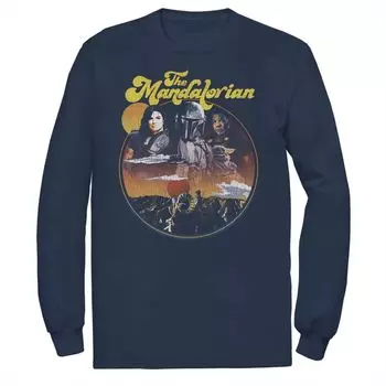 Мужская футболка с портретом Star Wars The Mandalorian Group Circle