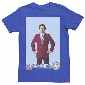 Мужская футболка с портретом телеведущего Ron Burgundy Channel 4 Licensed Character