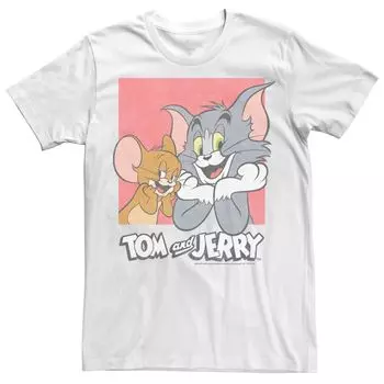 Мужская футболка с портретом Тома и Джерри и логотипом Looney Tunes Licensed Character