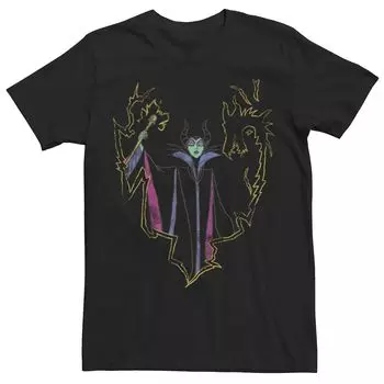 Мужская футболка с портретом в стиле Disney Maleficent Line Art Licensed Character