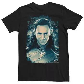 Мужская футболка с портретом в стиле гранж Marvel Thor Ragnarok Loki Licensed Character
