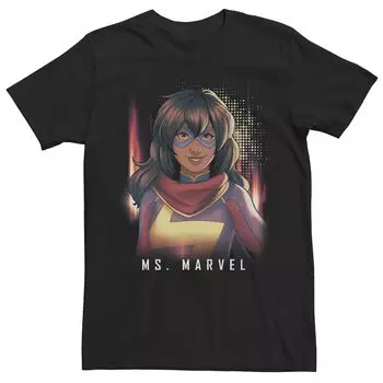 Мужская футболка с портретом в стиле комиксов Ms. Marvel Licensed Character