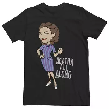 Мужская футболка с портретом в стиле ретро Marvel WandaVision Agatha All Along Licensed Character