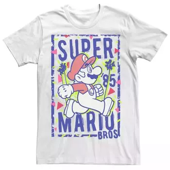 Мужская футболка с портретом в стиле ретро Super Mario Bros 85 Licensed Character