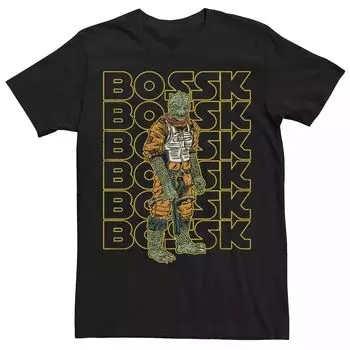 Мужская футболка с портретом «Звездные войны» Bossk Word Stack, Black Licensed Character, черный